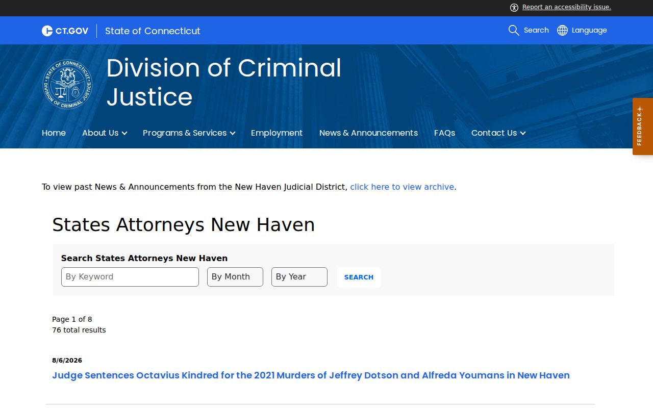 Connecticut arrest records State's Attorney public releases
