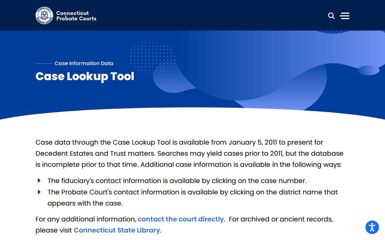 Connecticut probate records case lookup