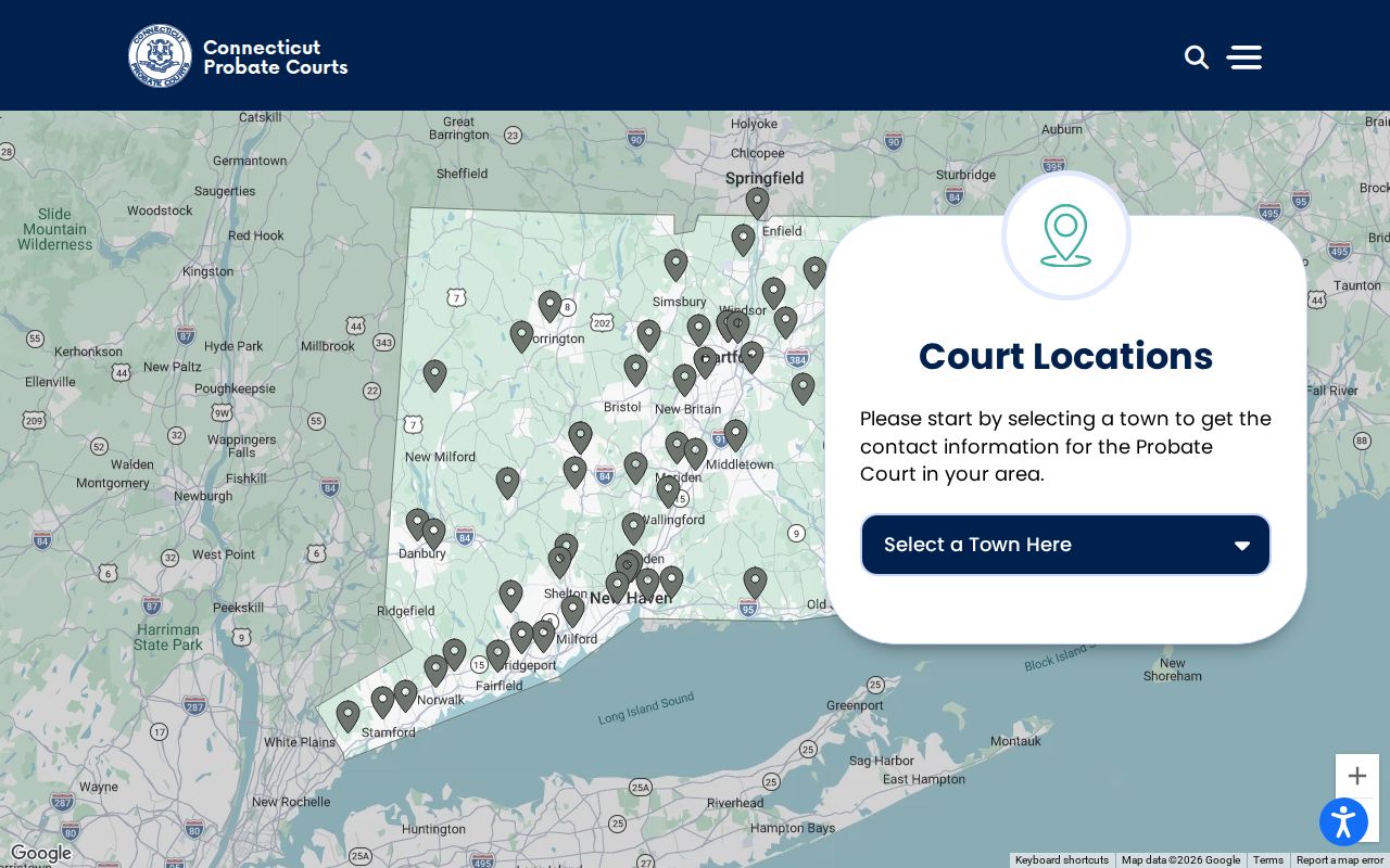 Connecticut Probate Court district locator