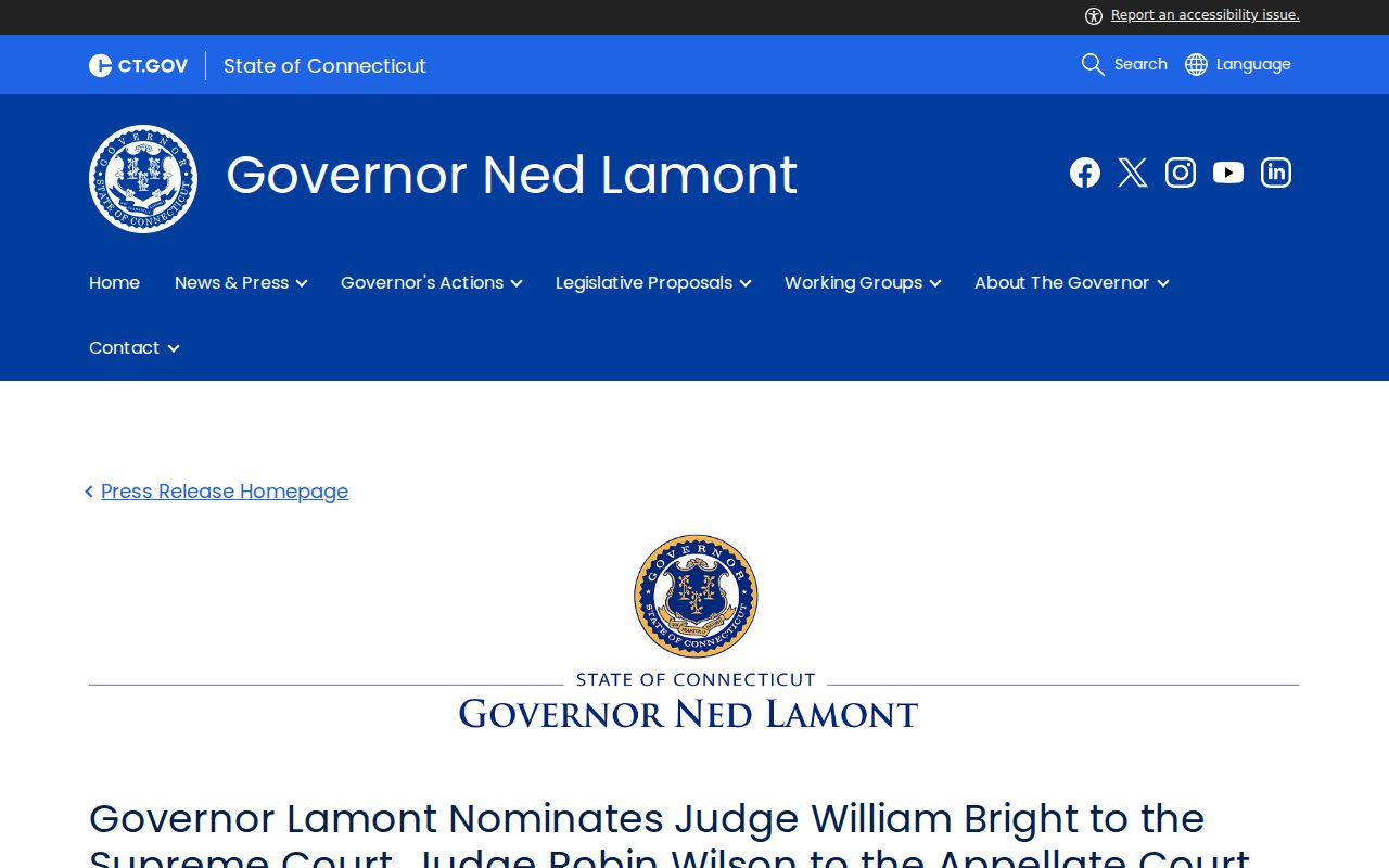 Connecticut court system statewide judicial nominations